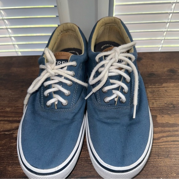SPERRY Mens Shoes Top Sider Size 9 Blue Halyard Sneakers Low Top Lace Up Low - Picture 6 of 9